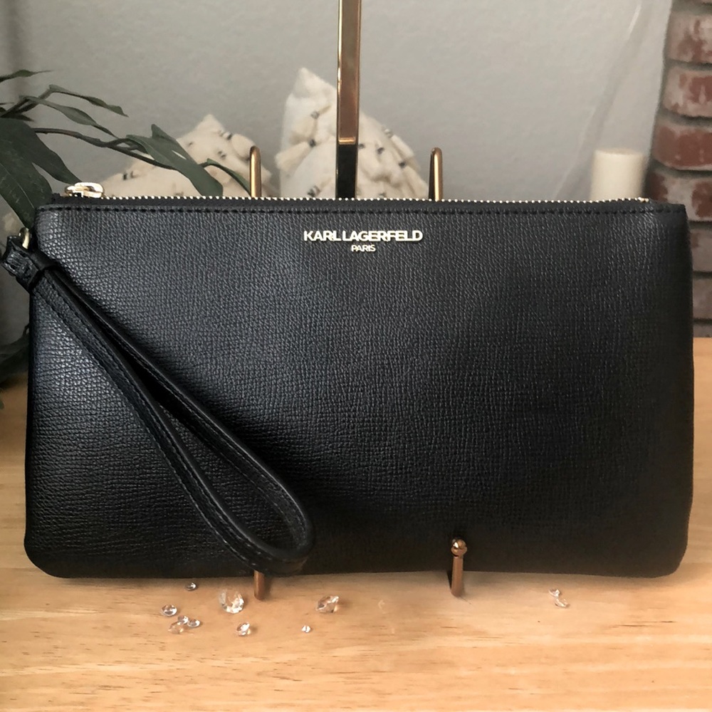 NWOT KARL LAGERFELD LARGE CLUTCH/WRISTLET